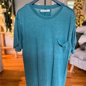 We The Free Vella Tee in Cypress NWT Free People oversize SOFT tee pocket sleeve